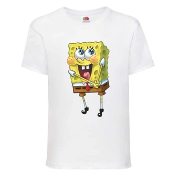 Футболка дитяча Спанч Боб 11 (Sponge Bob) біла 152 см