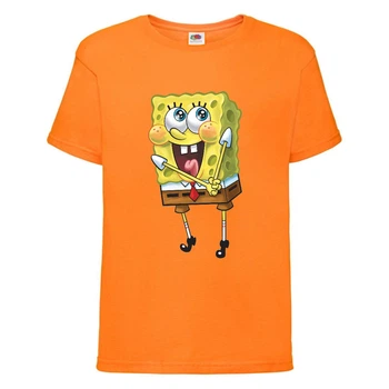 Футболка дитяча Спанч Боб 11 (Sponge Bob) помаранчева 128 см