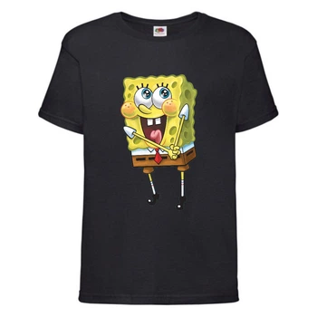 Футболка дитяча Спанч Боб 11 (Sponge Bob) чорна 152 см