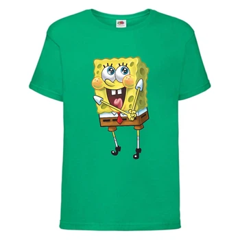 Футболка дитяча Спанч Боб 11 (Sponge Bob) зелена 152 см