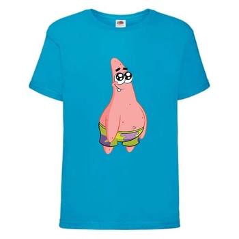 Футболка детская Спанч Боб 20 (Sponge Bob) голубая 116 см