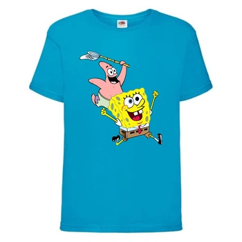 Футболка дитяча Спанч Боб 19 (Sponge Bob) блакитна 152 см