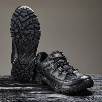 Кросівки унісекс шкіряні Demi Season 38 (25см) Демісезон 1208 Ukr-Tec (Чорний) тактичні черевики