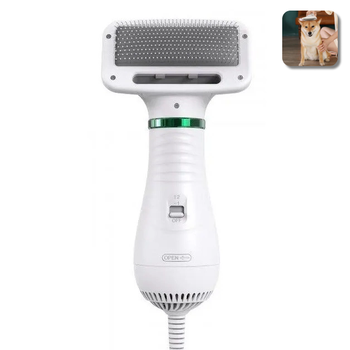 Фен гребінець для шерсті собак і котів Pet Grooming Dryer WN 10 2в1 масажер щітка для грумінгу тварин Біла
