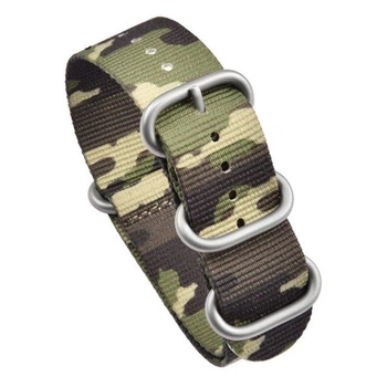 Нейлоновый ремешок ZULU для часов 22 мм камуфляжный (Camo-2) с фурнитурой из нержавеющей стали