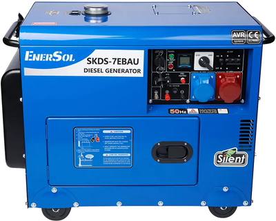 Генератор дизельний EnerSol SKDS-7EBAU 6/6.5 кВт 1 та 3 фази електричний пуск AVR