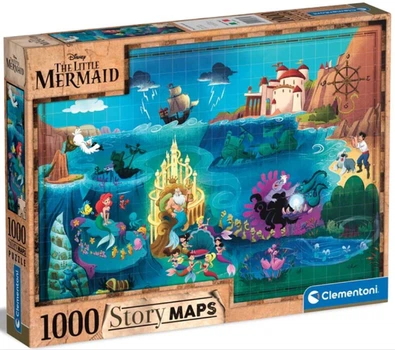 Пазли Clementoni Story Maps - Русалонька / Disney Maps The Little Mermaid, 1000 елементів (39664)