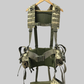 РПС Полный комплект с под сумками для магазинов АК, для гранат, сброса магазинов, с сидушкой - каремат. Pixel