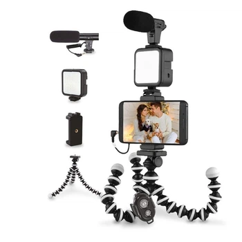Комплект блогера Piko Vlogging Kit PVKLM03 селфи-лампа LED