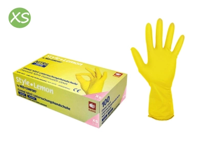 Рукавички нітрилові неопудрені жовті, розмір XS, AMPri Style Lemon, 100 шт