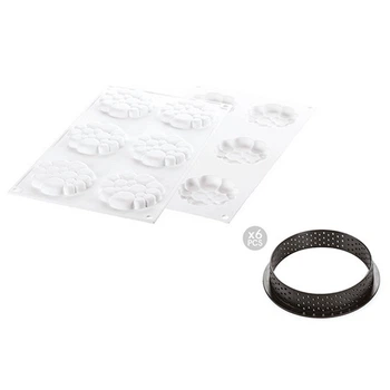Набір форм для тартів PARADIS Silikomart FD-KIT TARTE RING PARADIS D80 MM