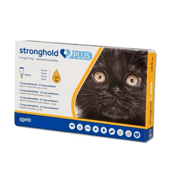 Капли Stronghold Plus от внутренних и внешних паразитов для кошек весом до 2,5кг