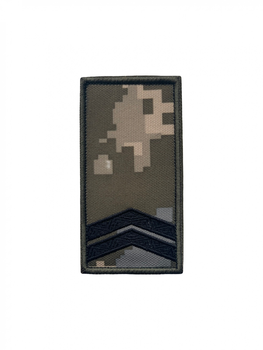 Погон на липучці нагрудний Молодший сержант на липучці 10см х 5см піксель(12206)