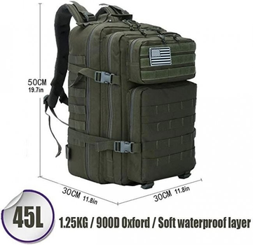 Рюкзак военный штурмовой тактический BPM2302272 Molle 45L Olive