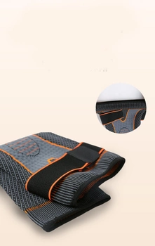 Наколінник спортивний бандаж колінного суглоба Step Support фіксатор на коліно Сірий з оранжевим