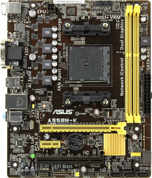 Материнская плата Socket FM2+ ASUS A55BM-K ( sFM2+ / FM2, DDR3, AMD A55 FCH, PCI-Ex16 ) Б/У