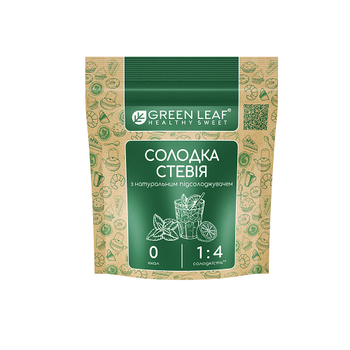 Цукрозамінники Green Leaf Солодка Стевія 1:4, 100 г. (строк до 8.23)