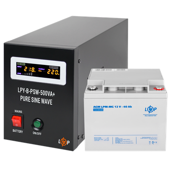 Комплект резервного питания для котла LP (LogicPower) ИБП + мультигелевая батарея (UPS B500 + АКБ MG 520W)