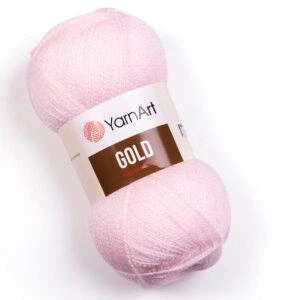 Турецкая пряжа для вязания YarnArt Gold (голд) акрил с рюликсом 9853 розовый