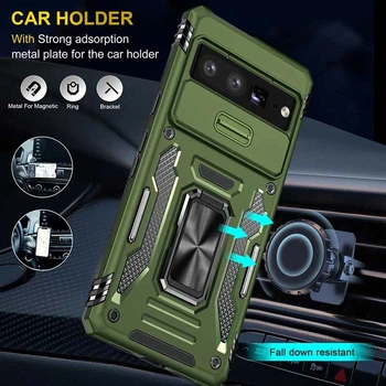 Ударопрочный чехол Camshield Army Ring для Google Pixel 7 Pro Оливковый / Army Green Без бренда
