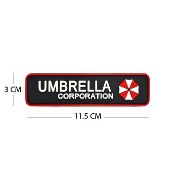 Шеврон 3D Umbrella чорний з червоним 3×11,5 см