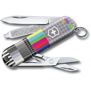 Нож складной с чехлом 58 мм, 7 функций Victorinox CLASSIC LE "Retro TV"