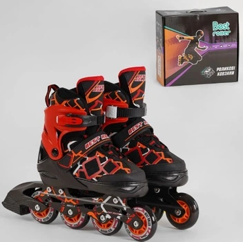 Детские роликовые коньки 1189-М Best Roller Красные размер 35-38