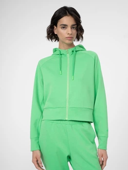 Толстовка на блискавці з капюшоном жіноча 4F Sweatshirt F536 4FSS23TSWSF536-41S S Зелена (5904698224098)