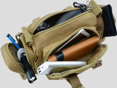 Інженерна сумка на плече, сумка 8FIELDS з регульованим ремнем Койот