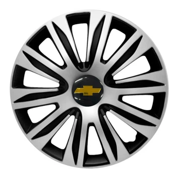 Автомобильные колпаки 4 Racing Nardo Silver-Black R13 4 шт. (с логотипом Chevrolet)