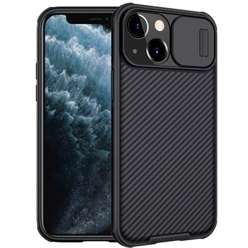 Карбоновая накладка Nillkin CamShield Pro для Apple iPhone 14/13 (6.1") Black