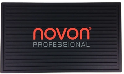 Коврик для парикмахерского инструмента резиновый Novon Barber Matte Station Black/Red, 28х47,5 см