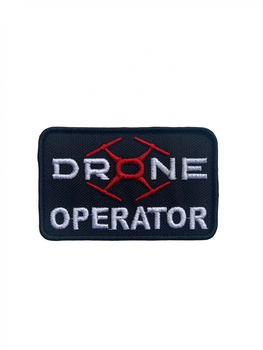 Шеврон на липучке Оператор дрона 8.1см х 5.1см черный (12235)