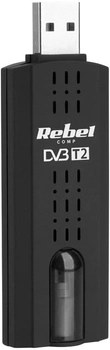 Tuner cyfrowy Rebel Comp Tuner DVB-T2 H.265 HEVC USB KOM1060 (5901890066310)