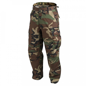 Штаны (Поликоттон Рипстоп) BDU - Polycotton Ripstop Helikon-Tex US Woodland S/Long Тактические мужские