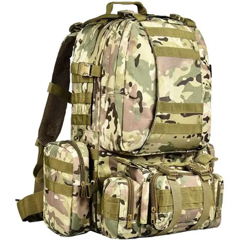 Тактичний рюкзак 4 в1 56 л військовий рюкзак з підсумками кріплення MOLLE мультикам