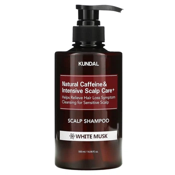 Шампунь Kundal с кофеином против выпадения волос Natural Caffeine & Intensive Scalp Care Shampoo White Musk 500 мл 8809568745765