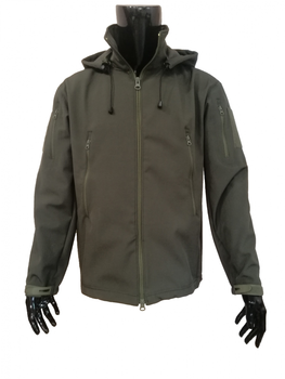 Куртка тактическая Soft shell олива с микрофлисом р. 2XL
