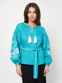 Вышиванка женская с узором NARODNYY BUTIK Королевская Пава 1048.1 50 Мятная с белым (NB2000000315348)