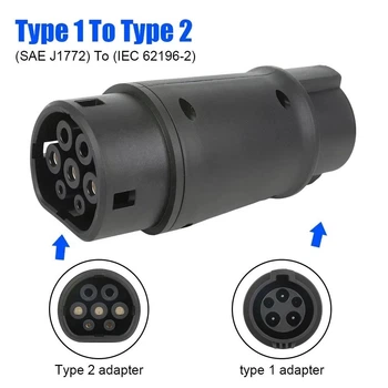 Адаптер Переходник Type 1 - Type 2 Bluefield (Mennekes IEC 62196-2 – J1772) Black (PW050568)