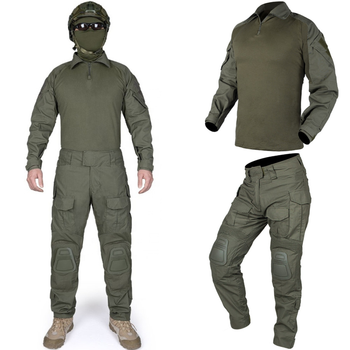 Тактический демисезонный военный коcтюм IDOGEAR G3 Olive Куртка M65 ,Убакс и Штаны с Защитой колен XL Олива HWID0026800-2