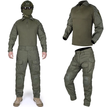 Тактический демисезонный военный коcтюм IDOGEAR G3 Olive Куртка M65 ,Убакс и Штаны с Защитой колен M Олива HWID0026800