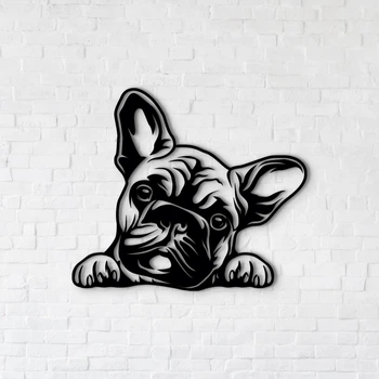 Декоративное панно из дерева Woodyard Французский бульдог 40x45 см Черный (5202sBlack16)