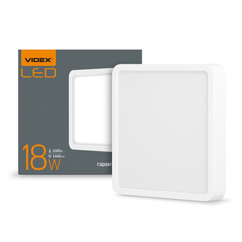 LED Cветильник накладной квадрат 18W 5000K VIDEX (VL-DLSS-185) 220V