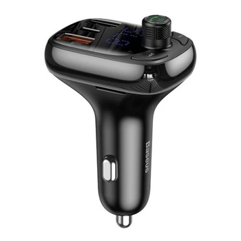 Автомобильное зарядное устройство FM модулятор Baseus S-13 36W (2USB-A/1C) (CCMT000101) Черный