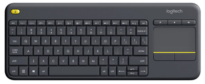 Клавіатура Logitech Wireless Touch K400 Plus, US, Black (920-007145) (6836237)
