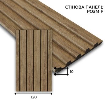 Панель настенная 12010 - 122SP 120х10x2900 мм. Текстура дерева