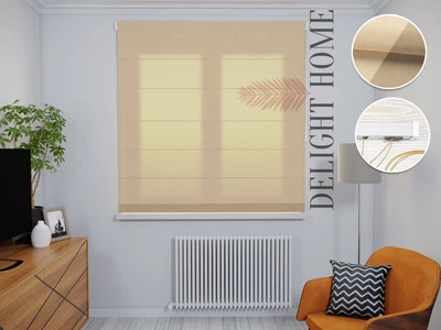 Римська штора система Light I&H Джусі велюр Бежевий з нижнім кантом 40*170 см