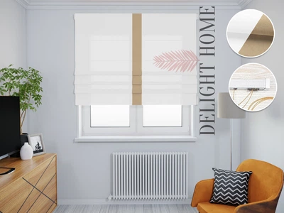 Римська штора система Light I&H Джусі велюр Білий з кантом по центру 40*170 см