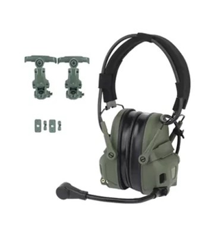 Активні захисні навушники (гарнітура) з шумопоглинанням Wosport HD-17 (Оливковий)